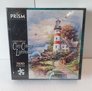 Cozy Cottage Lighthouse 500 Piece Puzzle New